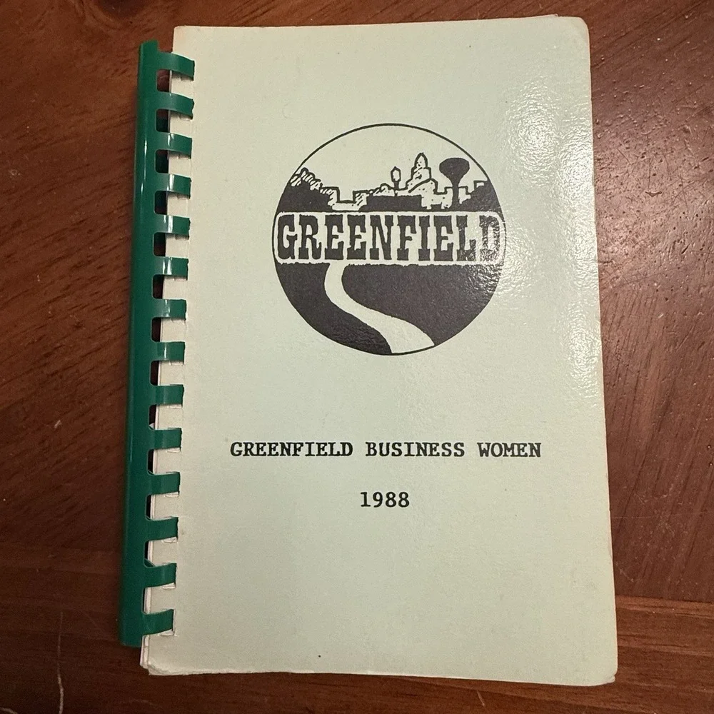 Greenfield Business Women Cookbook Iowa Recipes 1988 Vintage